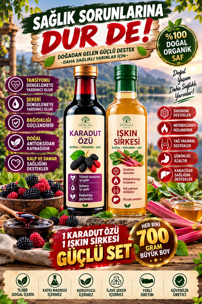 DOĞAL ZENGİN MİNERALLİ KARADUT ÖZÜ VE IŞKIN KÖKÜ SİRKESİ