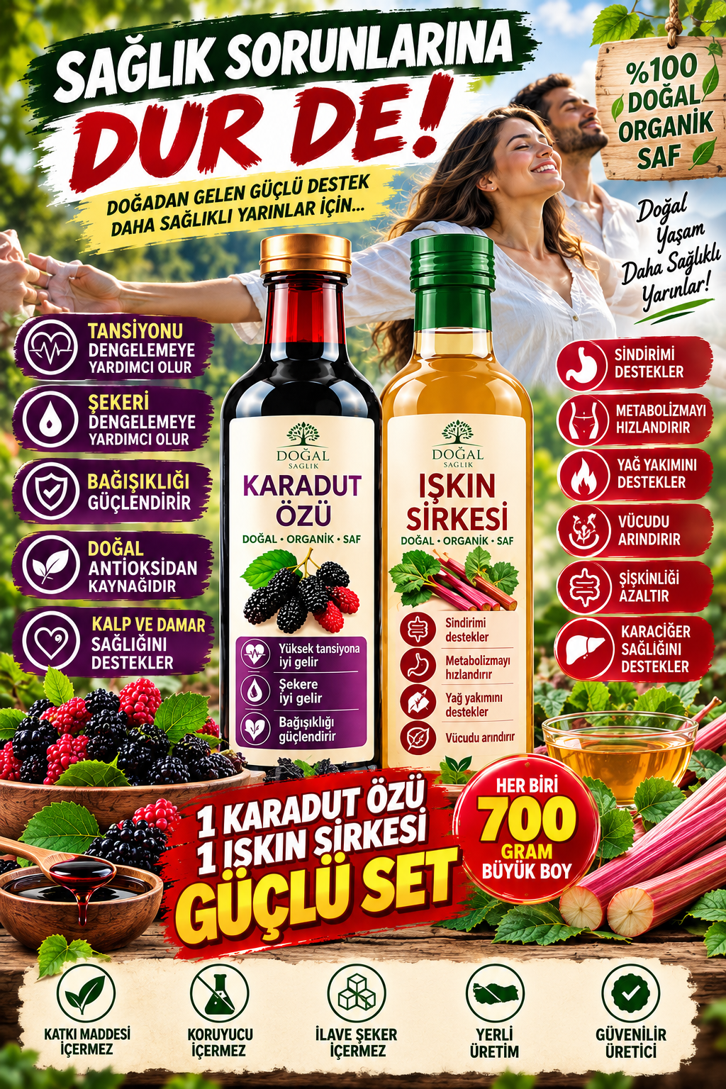 DOĞAL ZENGİN MİNERALLİ KARADUT ÖZÜ VE IŞKIN KÖKÜ SİRKESİ