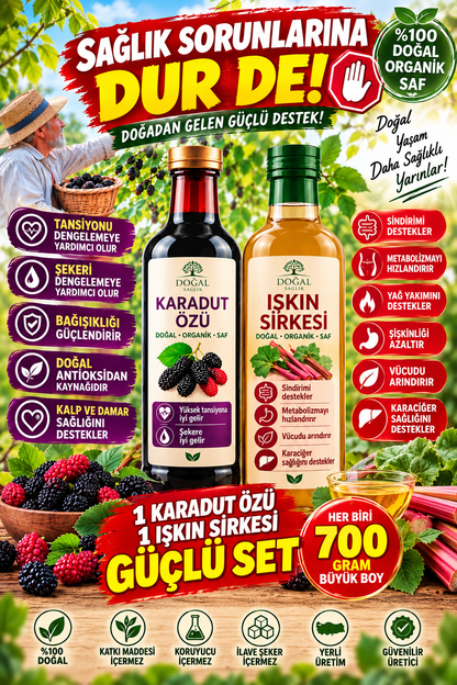 DOĞAL ZENGİN MİNERALLİ KARADUT ÖZÜ VE IŞKIN KÖKÜ SİRKESİ