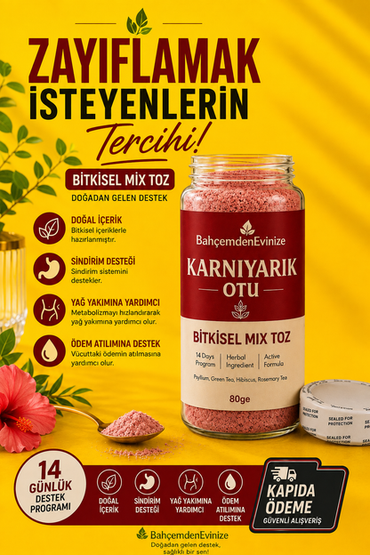 ORGANİK ÇİLEKLİ KARNIYARIK OTU TOZU[x2] + HİNDİBA KAHVESİ